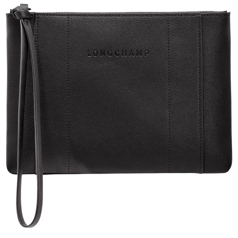 Pouches Damskie Longchamp 3D Leather Czarne | PL8708BE