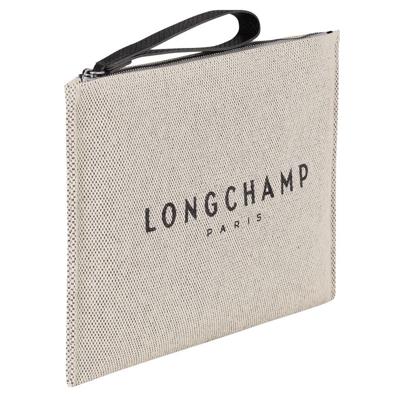 Pouches Damskie Longchamp Essential Canvas Ecru | PL8714VR