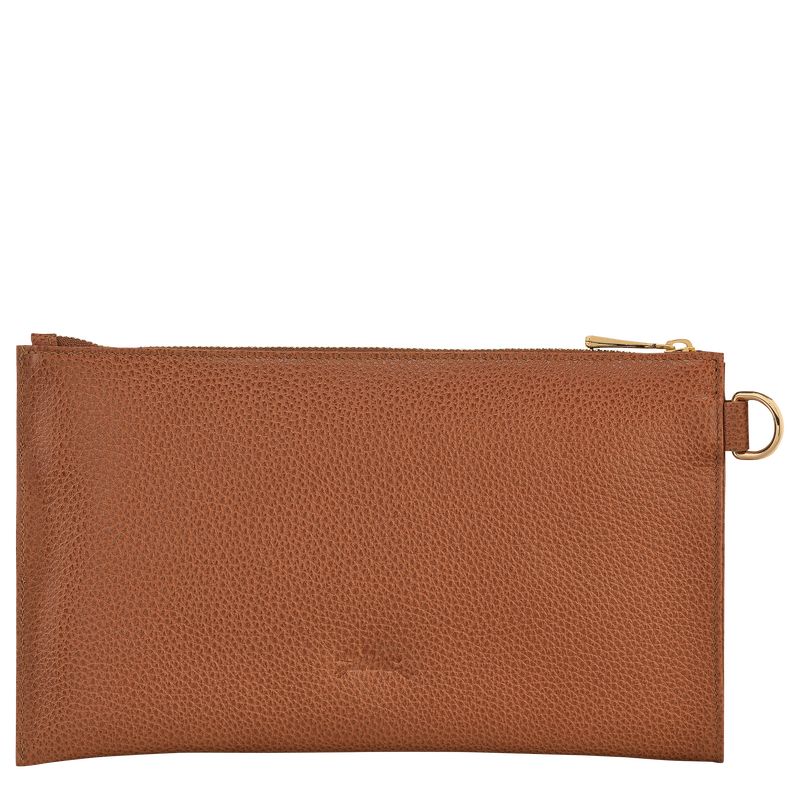 Pouches Damskie Longchamp Le FoulonnÉ Leather Caramel | PL8723FD