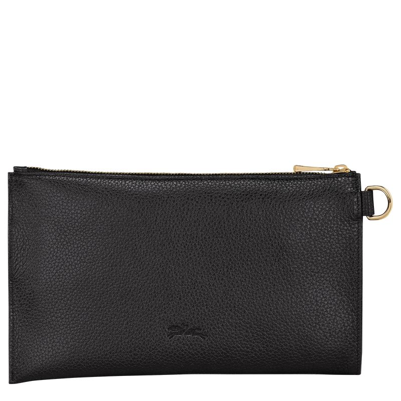 Pouches Damskie Longchamp Le FoulonnÉ Leather Czarne | PL8722GS