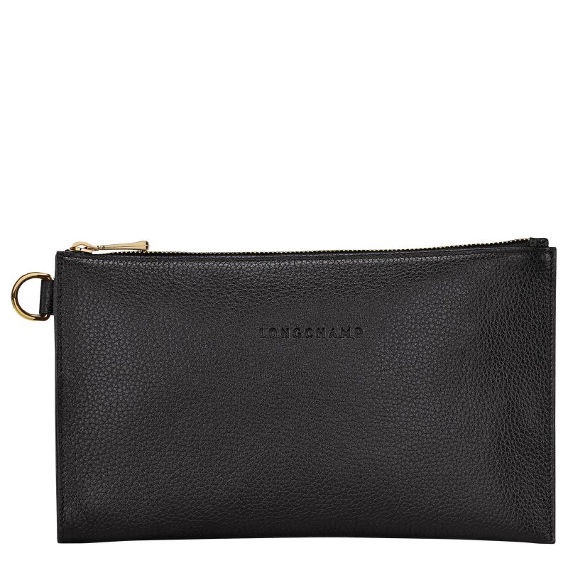 Pouches Damskie Longchamp Le FoulonnÉ Leather Czarne | PL8722GS