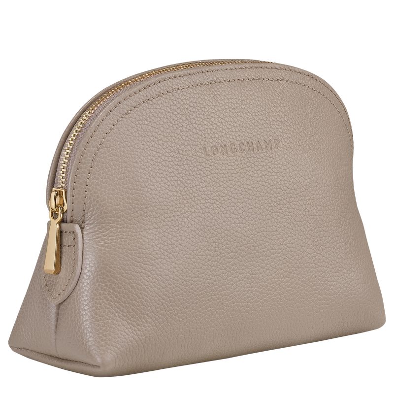 Pouches Damskie Longchamp Le FoulonnÉ Leather Turtledove | PL8721HA