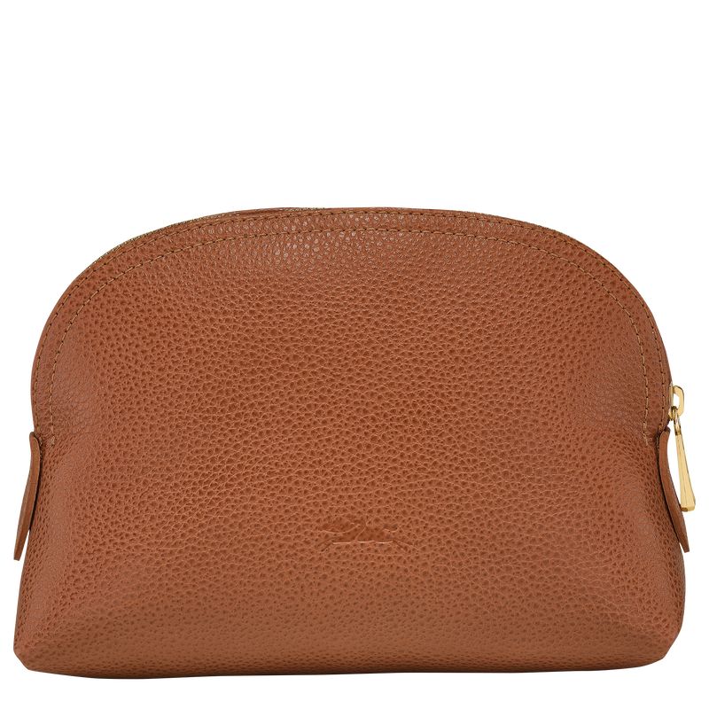 Pouches Damskie Longchamp Le FoulonnÉ Leather Caramel | PL8719KO