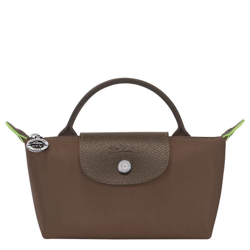 Pouches Damskie Longchamp Le Pliage Green with handle Recycled canvas Terra | PL8387GS