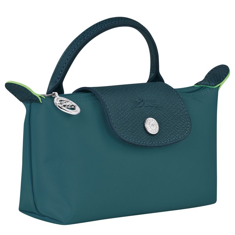 Pouches Damskie Longchamp Le Pliage Green with handle Recycled canvas Paw | PL8454VR