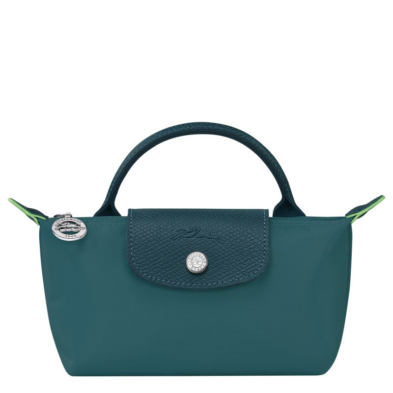 Pouches Damskie Longchamp Le Pliage Green with handle Recycled canvas Paw | PL8454VR