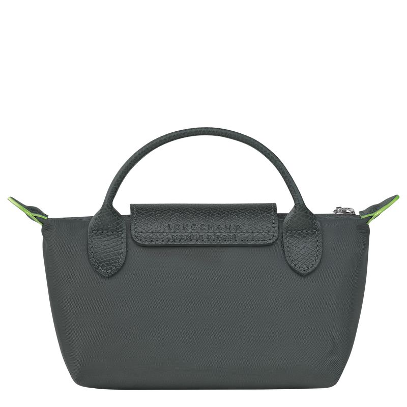 Pouches Damskie Longchamp Le Pliage Green with handle Recycled canvas Graphite | PL8453BE