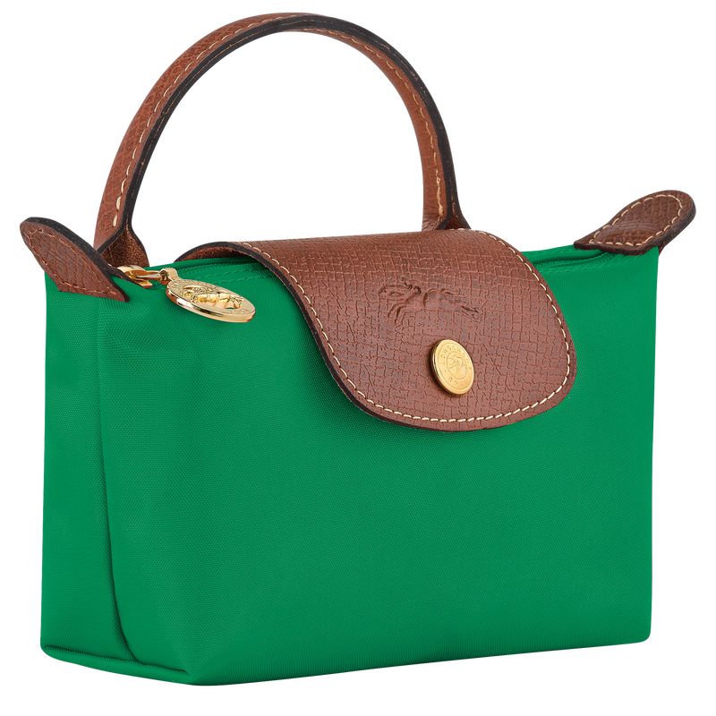 Pouches Damskie Longchamp Le Pliage Original with handle Recycled canvas Zielone | PL8461HA