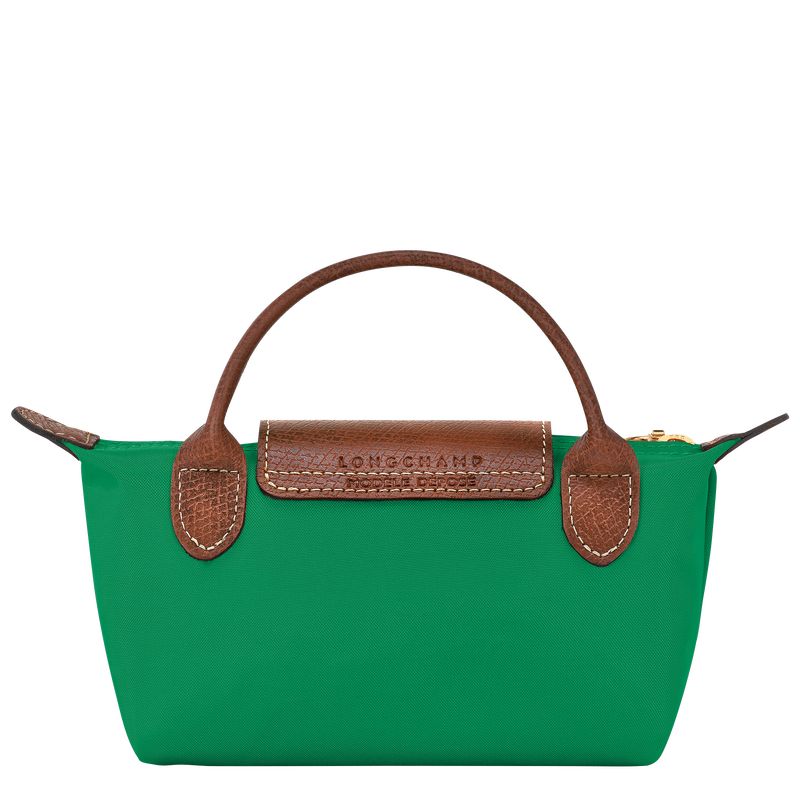 Pouches Damskie Longchamp Le Pliage Original with handle Recycled canvas Zielone | PL8461HA