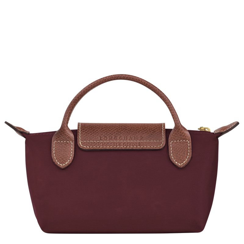 Pouches Damskie Longchamp Le Pliage Original with handle Recycled canvas Bordowe | PL8460JP