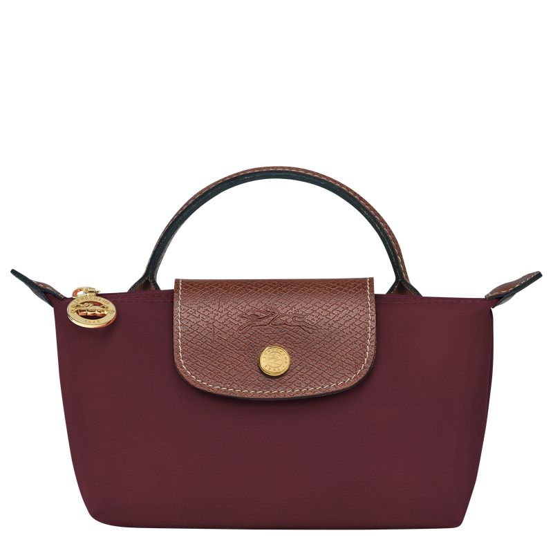 Pouches Damskie Longchamp Le Pliage Original with handle Recycled canvas Bordowe | PL8460JP