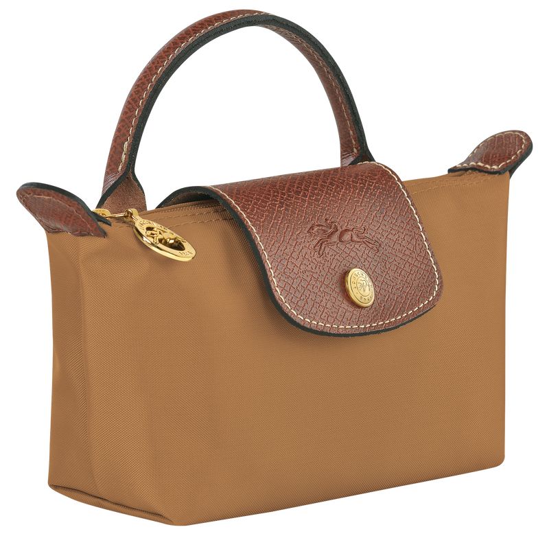 Pouches Damskie Longchamp Le Pliage Original with handle Recycled canvas Fawn | PL8459KO