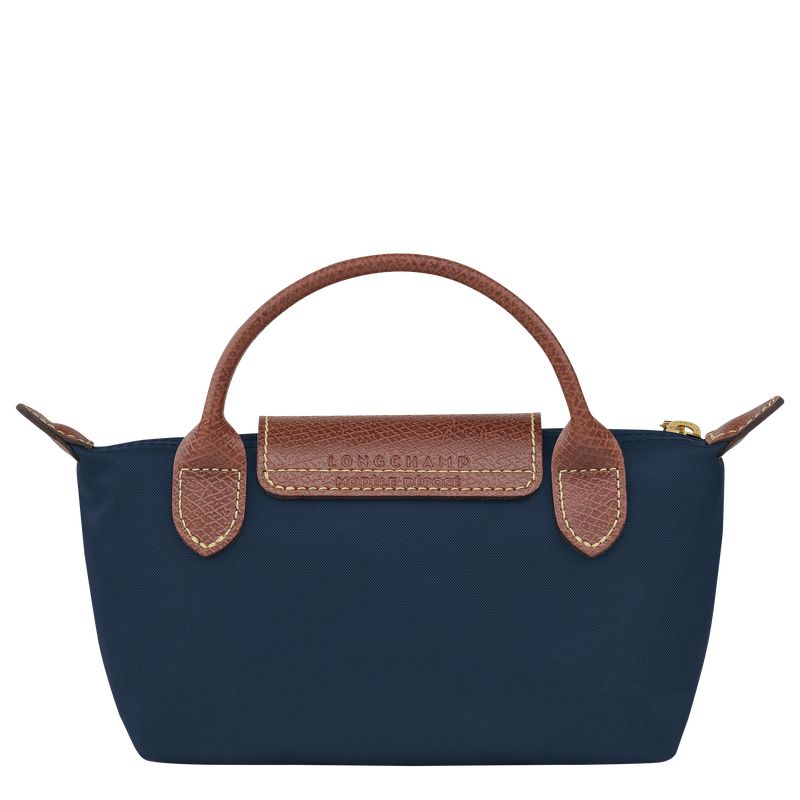 Pouches Damskie Longchamp Le Pliage Original with handle Recycled canvas Granatowe | PL8456XY