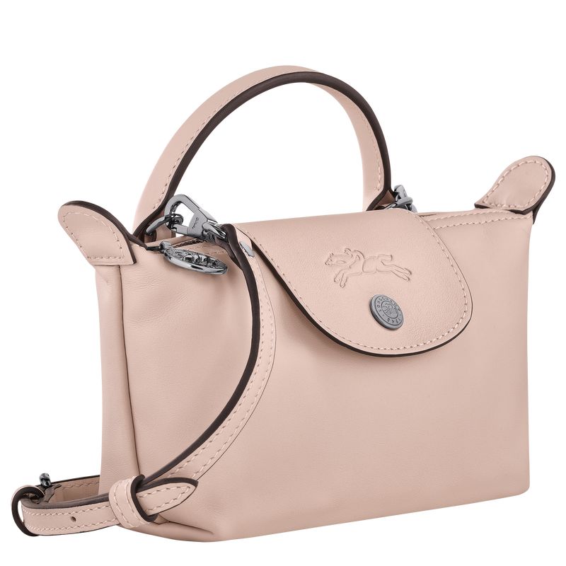 Pouches Damskie Longchamp Le Pliage Xtra XS Leather Nude | PL8400NW