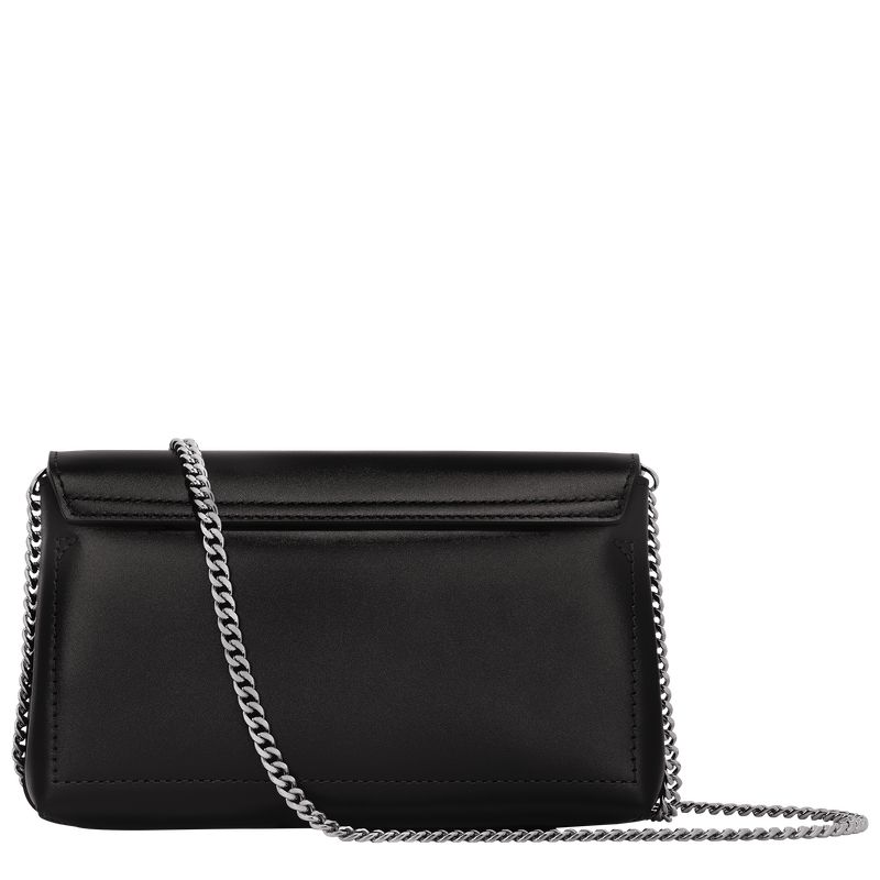 Pouches Damskie Longchamp Le Roseau Clutch Leather Czarne | PL8462GS