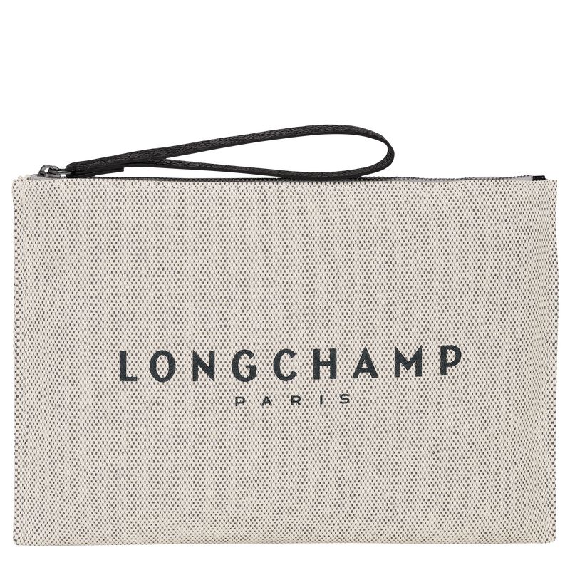 Pouches Męskie Longchamp Essential Canvas Ecru | PL7331WN