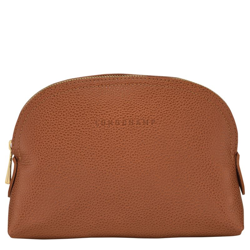 Pouches Męskie Longchamp Le FoulonnÉ Leather Caramel | PL7342PJ