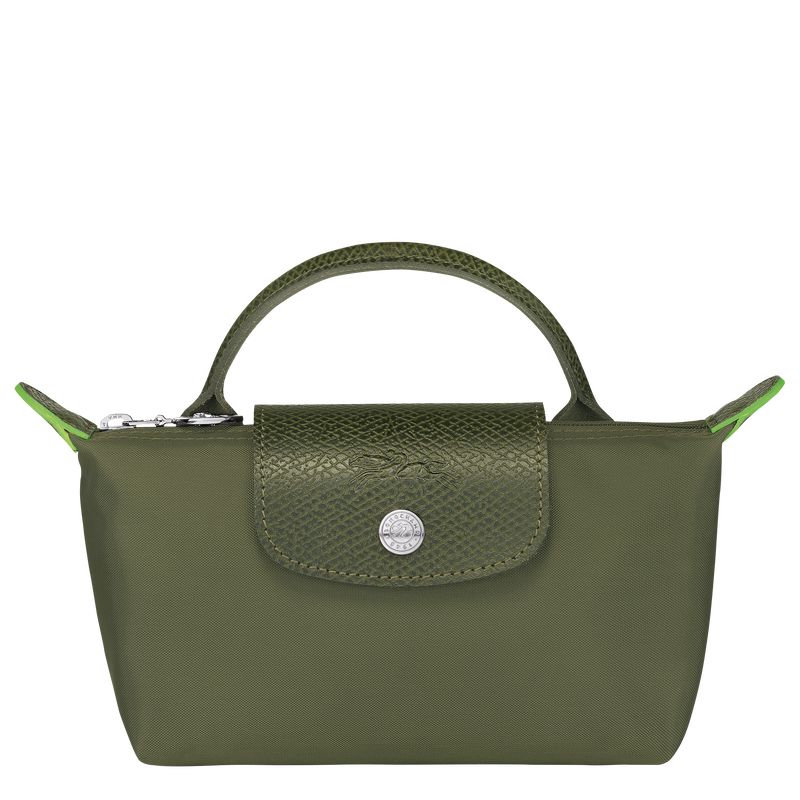 Pouches Męskie Longchamp Le Pliage Green with handle Recycled canvas Forest | PL7316JP