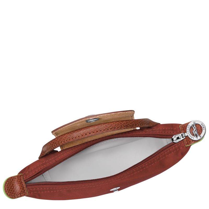 Pouches Męskie Longchamp Le Pliage Green with handle Recycled canvas Chestnut | PL7315KO