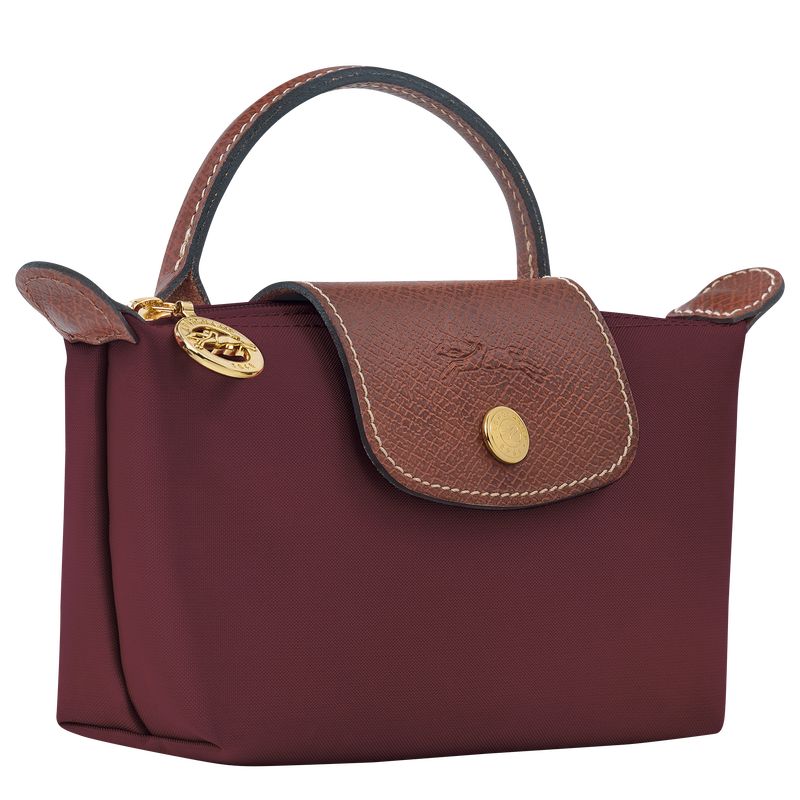 Pouches Męskie Longchamp Le Pliage Original with handle Recycled canvas Bordowe | PL7327YX