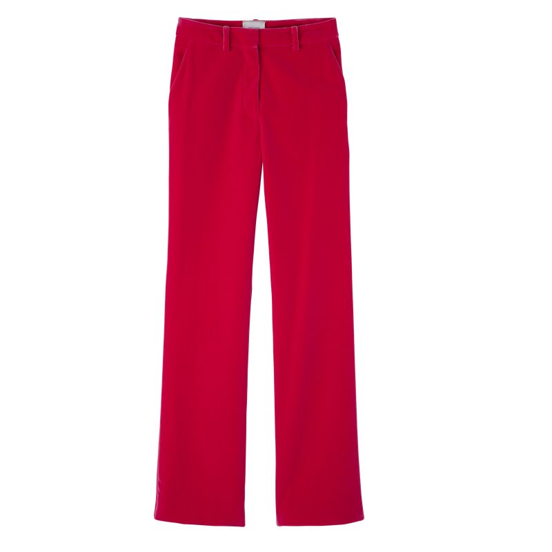 Spodnie Damskie Longchamp Trousers Velvet Różowe | PL7691YX