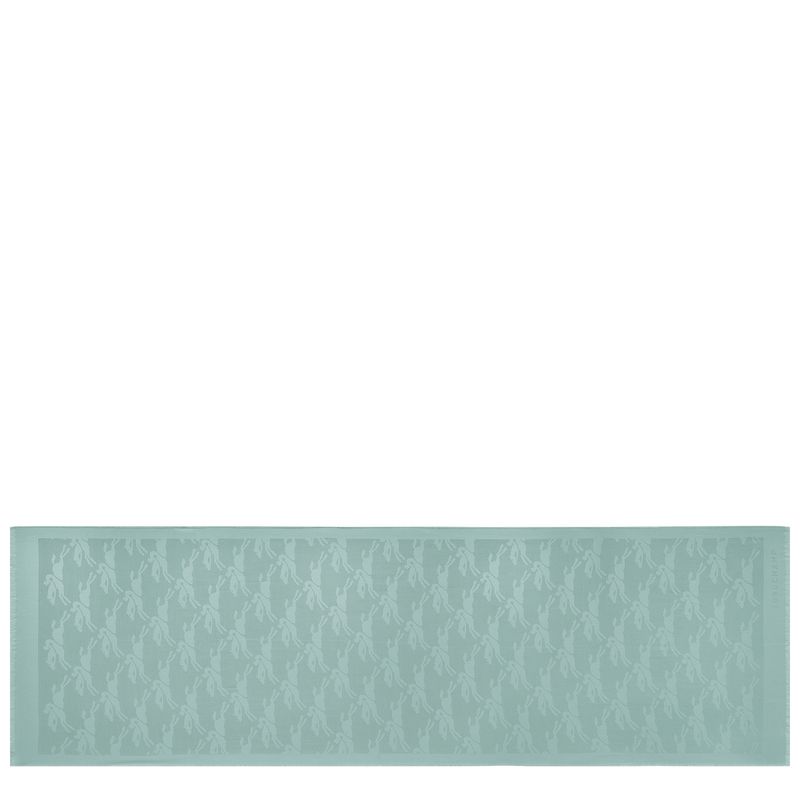 Stoles Damskie Longchamp Chevaux jacquard Wool Celadon | PL8083VR