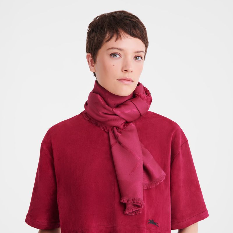 Stoles Męskie Longchamp Le Roseau Shawl Silk Blend Beetroot | PL7073QM