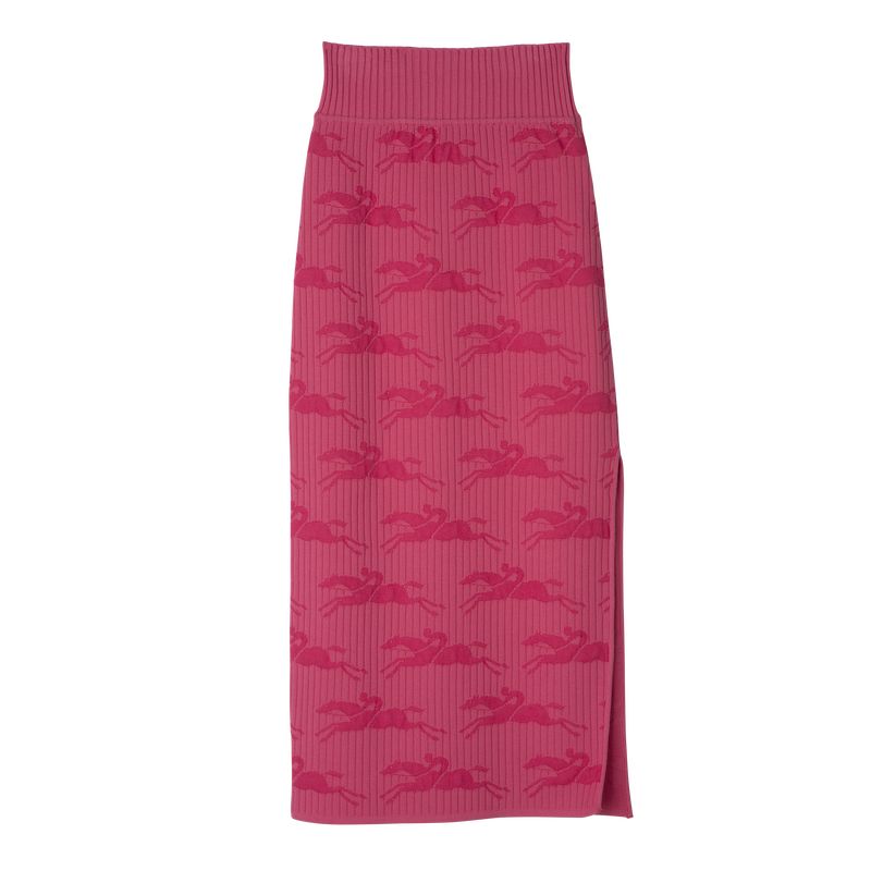 Sukienka Damskie Longchamp Midi skirt Knit Różowe | PL7830VR