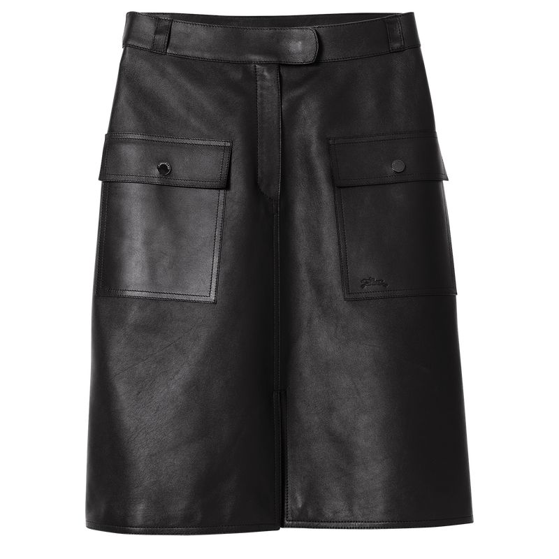 Sukienka Damskie Longchamp Skirt Leather Czarne | PL7846UZ