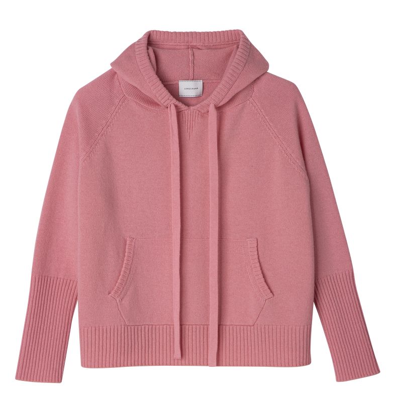 Sweter Damskie Longchamp Hoodie Knit Marshmallow | PL7799WN