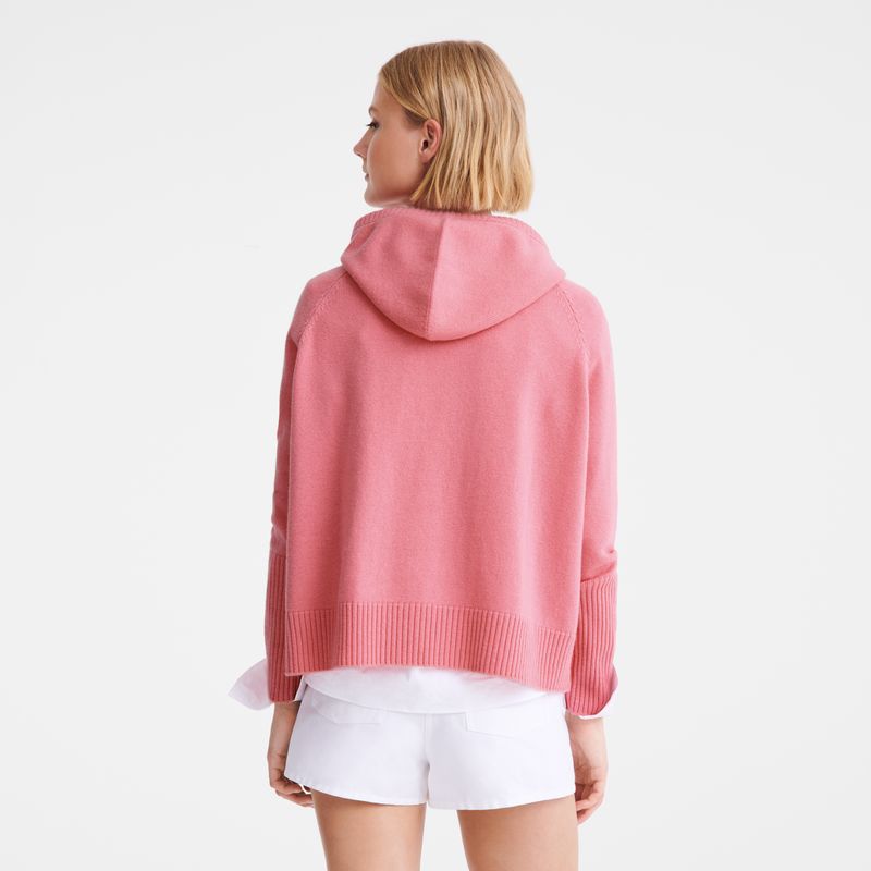 Sweter Damskie Longchamp Hoodie Knit Marshmallow | PL7721NW