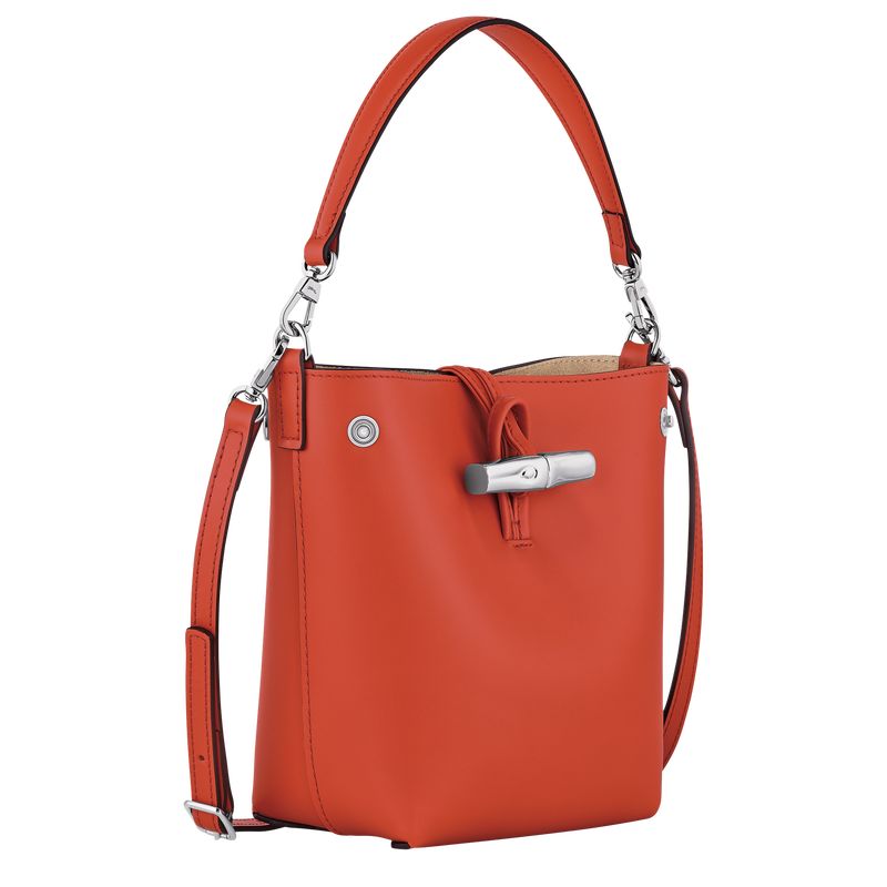 Torba Crossbody Damskie Longchamp Le Roseau XS Bucket Leather Paprika | PL8998WN