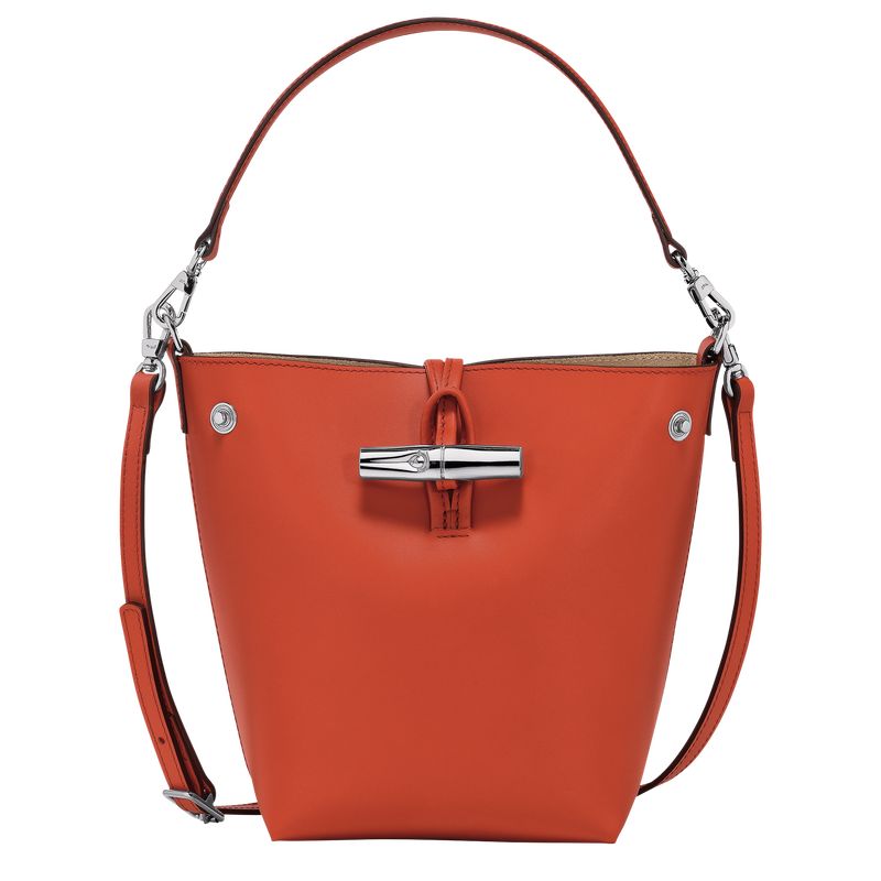 Torba Crossbody Damskie Longchamp Le Roseau XS Bucket Leather Paprika | PL8998WN