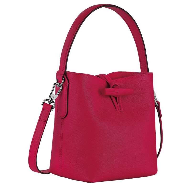 Torba Crossbody Damskie Longchamp Le Roseau XS Bucket Leather Magenta | PL8994EB