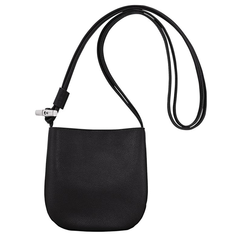 Torba Crossbody Damskie Longchamp Le Roseau S Leather Czarne | PL8964ZU