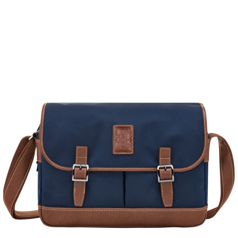 Torba Crossbody Męskie Longchamp Boxford L Recycled canvas Niebieskie | PL7597TC