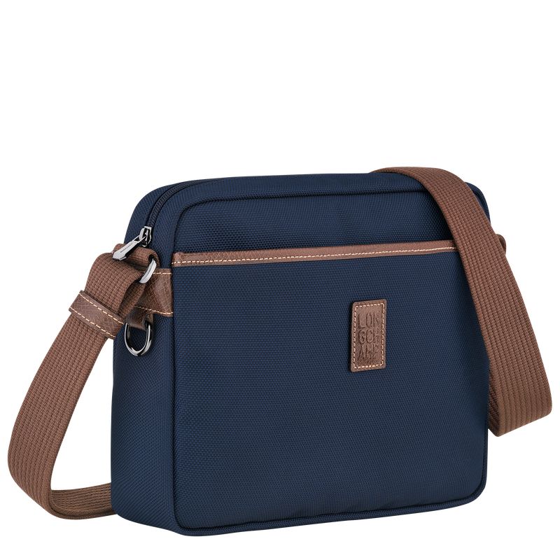 Torba Crossbody Męskie Longchamp Boxford M Camera Recycled canvas Niebieskie | PL7595EB