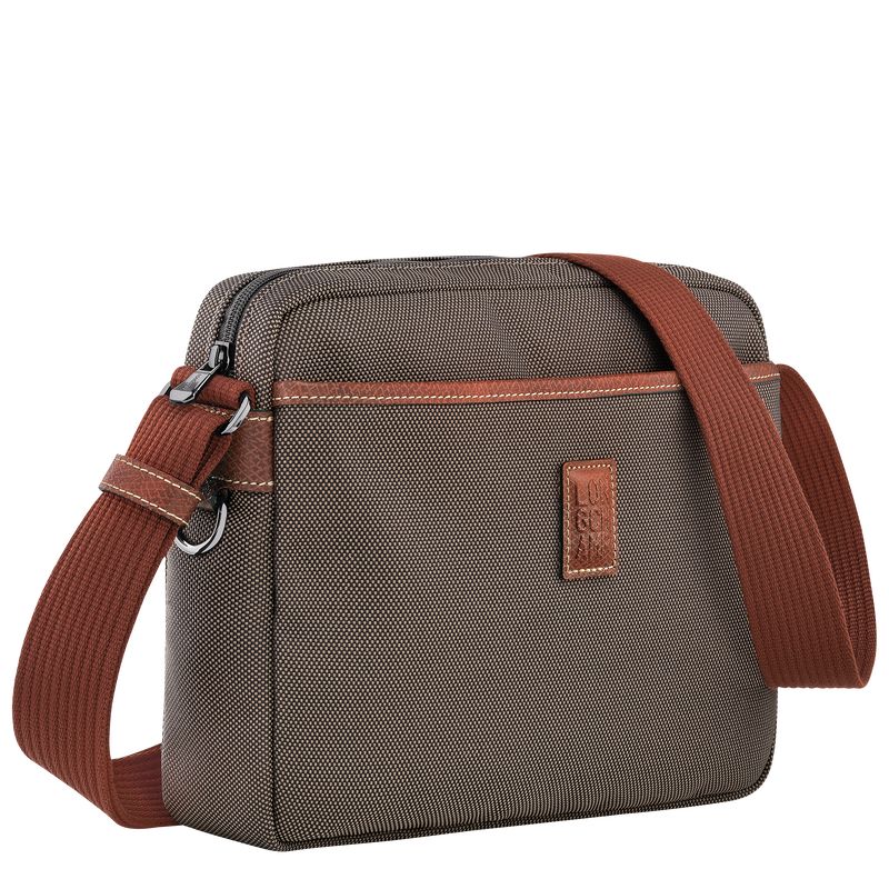 Torba Crossbody Męskie Longchamp Boxford M Camera Recycled canvas Brązowe | PL7583PJ