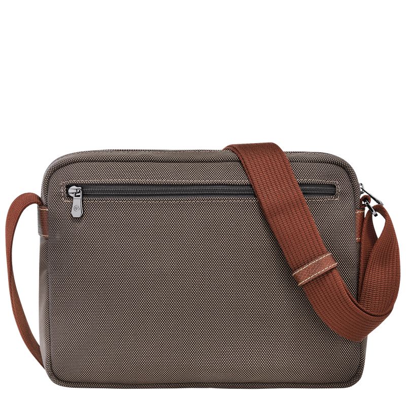 Torba Crossbody Męskie Longchamp Boxford M Camera Recycled canvas Brązowe | PL7583PJ