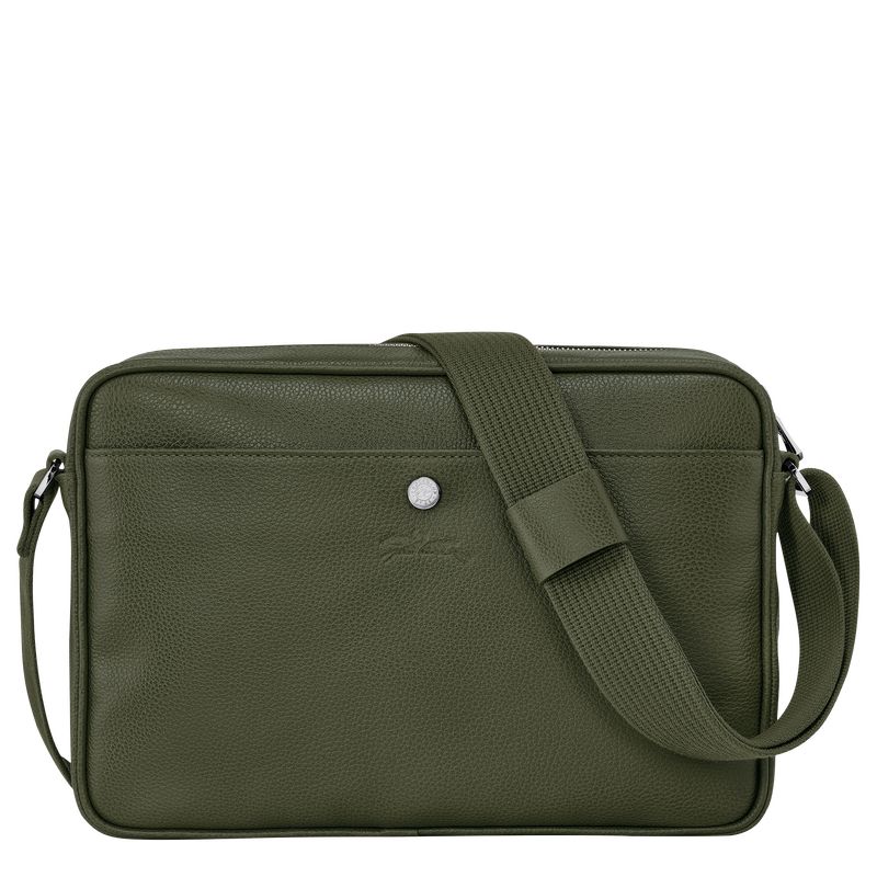 Torba Crossbody Męskie Longchamp Le FoulonnÉ M Camera Leather Khaki | PL7590EB