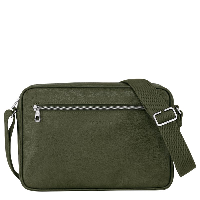 Torba Crossbody Męskie Longchamp Le FoulonnÉ M Camera Leather Khaki | PL7590EB