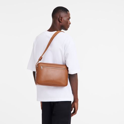 Torba Crossbody Męskie Longchamp Le FoulonnÉ M Camera Leather Caramel | PL7580DF