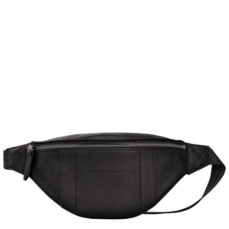 Torba Na Talię Damskie Longchamp 3D S Leather Czarne | PL8773HA