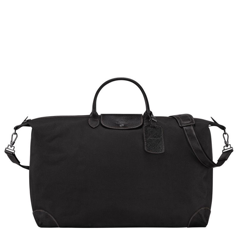 Torby Podróżne Męskie Longchamp Boxford M Recycled canvas Czarne | PL7236IL