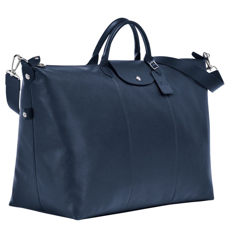 Torby Podróżne Męskie Longchamp Le FoulonnÉ S Leather Granatowe | PL7231EB