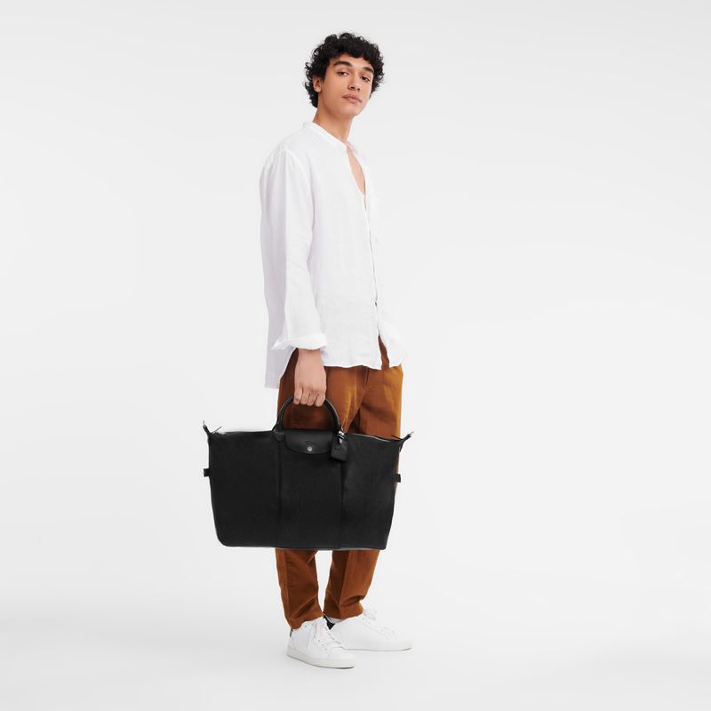 Torby Podróżne Męskie Longchamp Le FoulonnÉ S Leather Czarne | PL7230WN