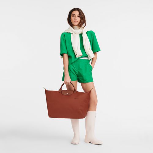 Torby Podróżne Męskie Longchamp Le Pliage Green S Recycled canvas Chestnut | PL7199VR