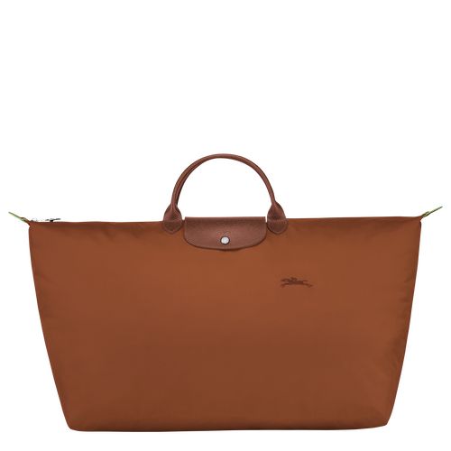 Torby Podróżne Męskie Longchamp Le Pliage Green M Recycled canvas Cognac | PL7189DF