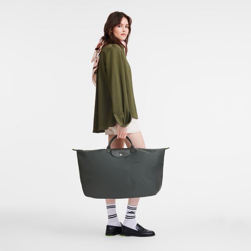 Torby Podróżne Męskie Longchamp Le Pliage Green M Recycled canvas Graphite | PL7186PJ