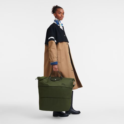 Torby Podróżne Męskie Longchamp Le Pliage Green expandable Recycled canvas Forest | PL7182YX